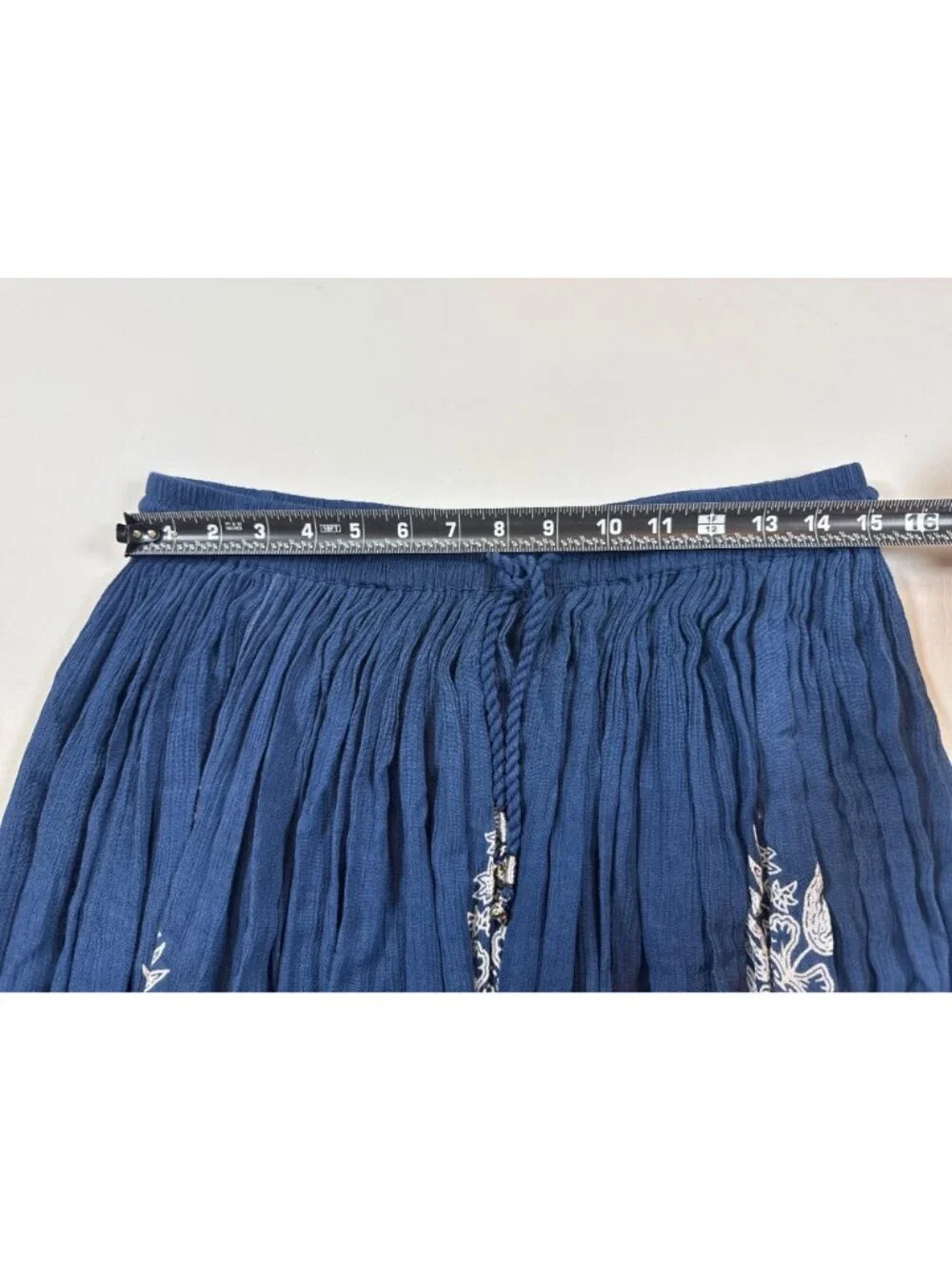 NWT Philosophy Republic Clothing Rayon Maxi Skirt M Blue White Mandala (BB654)